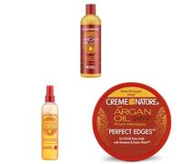 Creme Of Nature Argan Oil Champú on Aceite de Argán Cuidado 354ml + Acondicionador y Fortalecedor sin Aclarado 250ml + Gel Fijador Ultrafuerte 67ml