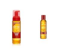 Creme of Nature Foaming Mousse, Espuma Líquida para Rizos con Aceite de Árgan, 207 ml + Protector Térmico con Aceite de Argán, Protege el Cabello contra el Calor, 118 ml