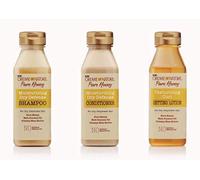 Creme of Nature Pure Honey - Lote de 3 productos nutritivos con miel para el cuidado del cabello, compuesto de champú, acondicionador y loción fijadora, 355 ml cada uno