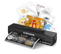 Crenova Plastificadora A4 en Caliente y Frío con 10 Fundas, Sin Burbujas, Ideal para Hogar y Oficina (Negra)