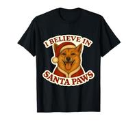 Creo en la Navidad del Perro Noruego Lundehund de Santa Paws Camiseta
