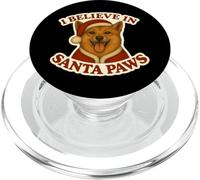 Creo en la Navidad del Perro Noruego Lundehund de Santa Paws PopSockets PopGrip para MagSafe