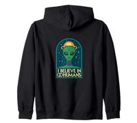 Creo en los seres humanos Funny Alien UFO Retro Sci Fi Believer Sudadera con Capucha