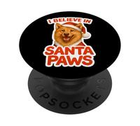 Creo en Papá Noel, Perro Spitz finlandés, mamá, papá, Navidad PopSockets PopGrip Adhesivo