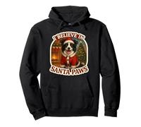 Creo en Santa Paws, Border Collie, Perro, Mamá, Papá, Navidad Sudadera con Capucha