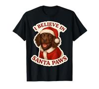 Creo en Santa Paws Boykin Spaniel Dog Mama Papá Noel Navidad Camiseta