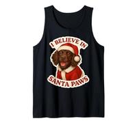 Creo en Santa Paws Boykin Spaniel Dog Mama Papá Noel Navidad Camiseta sin Mangas