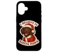 Creo en Santa Paws Boykin Spaniel Dog Mama Papá Noel Navidad Carcasa para iPhone 16