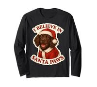 Creo en Santa Paws Boykin Spaniel Dog Mama Papá Noel Navidad Manga Larga