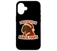 Creo en Santa Paws Irish Water Spaniel, Perro de Aguas navideño Carcasa para iPhone 16