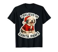 Creo en Santa Paws, Perro Pastor inglés Antiguo, Navidad Camiseta