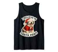 Creo en Santa Paws, Perro Pastor inglés Antiguo, Navidad Camiseta sin Mangas
