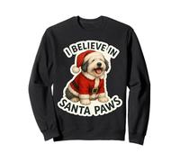 Creo en Santa Paws, Perro Pastor inglés Antiguo, Navidad Sudadera