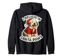 Creo en Santa Paws, Perro Pastor inglés Antiguo, Navidad Sudadera con Capucha