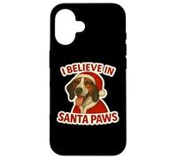 Creo en Santa Paws Treeing Walker Coonhound Christmas Carcasa para iPhone 16