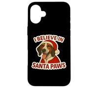 Creo en Santa Paws Treeing Walker Coonhound Christmas Carcasa para iPhone 16 Plus