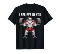 Creo en ti Santa Claus Levantador de Pesas Fitness motivación Camiseta