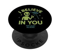 Creo en ti, y también Extraterrestres, ovnis Divertido PopSockets PopGrip Adhesivo