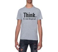 Creo Que Aún No Es Ilegal Camiseta De Manga Corta con Cuello Redondo Gris para Hombre T-Shirt Short Sleeve Grey Crewneck tee For Men