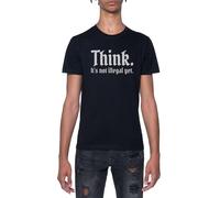 Creo Que Aún No Es Ilegal Camiseta De Manga Corta Negra con Cuello Redondo para Hombre T-Shirt Short Sleeve Black Crewneck tee For Men