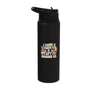 Creo que hay un espía entre nosotros | Funny Cat Kitten Art Memes Stainless Steel Insulated Water Bottle