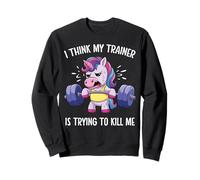 Creo Que mi Entrenador está Tratando de matarme Funny Unicorn Gym Sudadera