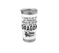 Creo que muchos de mis problemas se resolverían si tuviera un dragón Vaso térmico de acero inoxidable de doble pared