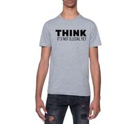 Creo Que No Es Ilegal Camiseta De Manga Corta con Cuello Redondo Gris para Hombre T-Shirt Short Sleeve Grey Crewneck tee For Men