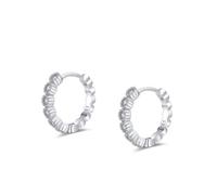 Creolen Silber Damen, Ohrringe Silber 925 Vintage Rund mit Zirkonia Dankeschön Geschenke