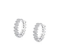 Creolen Silber Dünn, Damen Ohrringe Vintage Auge mit Tropfenschliff Weiß Zirkonia 925 Silber