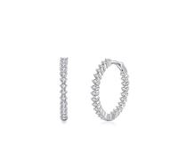 Creolen Silber Set, Damen Ohrringe Silber 925 Rund mit Zirkonia Jahrestag Geschenk
