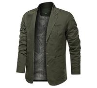 CreoQIJI Americana de corte ajustado para hombre de talla grande, blazer informal con un botón - chaqueta de vestir moderna abrigo de verano ligero clásico para bodas cuello chal cómodo ajuste