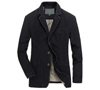 CreoQIJI Chaqueta de Entretiempo para Hombre, Deportiva, Informal, Traje de Algodón Puro, Solapa para Caballero de Negocios, Abrigo de Verano, Negro, XXXL