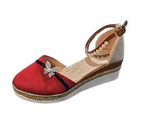 CreoQIJI Cuña Zapatos Mujer Cerrado Pies Anchos Alpargatas Zapatos Plataforma Negro Cuñas Sandalias Elegantes Sandalias Delanteras Playa Zapatos de Verano Cuñas Sandalias de Cuña Zapatos de Tacón