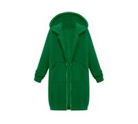 CreoQIJI Sudadera con capucha para mujer e invierno, longitud media, manga larga, abrigo de invierno, tallas grandes, verde, 5XL
