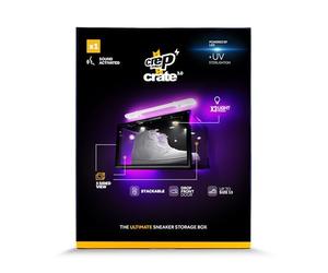 Crep Protect Caja Transparente para Zapatos con LED - Crates 3.0 Caja Apilable para Sneakers con Puerta Frontal Magnética, Organizador y Expositor, Protección UV, Hasta Talla EU 47