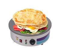 Crepa eléctrica, 3000 W, crepa sin pegamento para el hogar, crepiere profesional, control de la temperatura, acero inoxidable, fácil de limpiar e incluye esparcidor y espátula