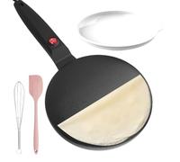 Crepa portátil para panqueques, máquina instantánea con control automático de temperatura, sartén eléctrica antiadherente de 7,8 pulgadas, dispositivo fácil para el desayuno