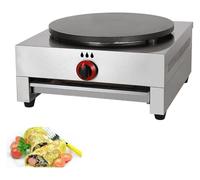 Crepe profesional de estilo 1 máquina para Crepes, Crepe, Gas, Crepes profesionales, de 40 cm de diámetro, con placa antiadherente, para Tortilla, [clase energética A]