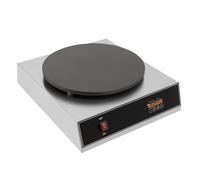 Crepera eléctrica con revestimiento antiadherente, 2800 W, 40 cm, acero | Placa de acero inoxidable antiadherente de 40 cm, 2800 W de potencia y control digital de tiempo y temperatura para una mayor