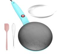 Crepera Eléctrica De Mano - Máquina Para Panqueques 7.8 Pulgadas - Sartén Antiadherente Con Control Automático De Temperatura - Incluye Recipiente Batidor Espátula Para Cocina Hogar Fácil Y Rápida