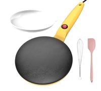 Crepera Eléctrica De Mano - Máquina Para Panqueques 7.8 Pulgadas - Sartén Antiadherente Con Control Automático De Temperatura - Incluye Recipiente Batidor Espátula Para Cocina Hogar Fácil Y Rápida