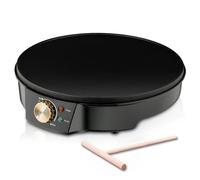 Crepera y plancha eléctrica, sartén antiadherente de 12 pulgadas con control de temperatura ajustable, perfecta para roti, tortilla, blintzes, panqueques, tortillas y quesadillas