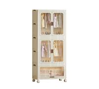 Creperture Armario plegable grande de almacenamiento plegable con barra de plástico, torre de almacenamiento móvil para guardar ropa, 70 x 41,5 x 191 cm