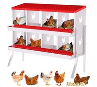 Creperture Nido para pollos, 8 compartimentos, nido de pollo de metal con base inclinada, agujeros de ventilación, fácil limpieza, gran gallinero, cajas para recolectar huevos, 108 x 43 x 89,5 cm