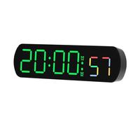 Creperture Reloj despertador digital, 6.5 pulgadas, 12/24 horas, reloj digital LED, silencio electrónico, brillo ajustable, reloj despertador con pantalla de segundos de temperatura, reloj de mesita