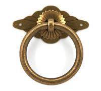 Crepundia Tiradores Cajones Vintage con Anillo, 2x Perilla de cajón con anillo de latón, tiradores de tocador for decoración de muebles, armarios, alacenas, puertas de armarios(A Ring Dia 50mm)