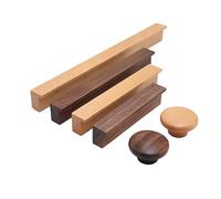 Crepundia Tiradores Madera de Muebles, 6 tiradores de madera haya for armarios, muebles maciza nogal, puerta cocina, pomos armario, cajones, herrajes(Walnut Single)