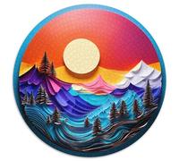 Crepúsculo1000 Piezas paisajePuzzle Redondo, Puzzle Familiar, Presión Reducida, Difícil Imposible Adultos, Puzzle Grande, Regalo Niños, Juguetes Descompresión Adultos, Juego Rompecabezas Circular1000p