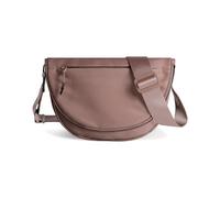 Crescent - Bolsa de nailon plegable de tamaño mediano para mujeres y hombres, bolsa de hombro individual con correa ajustable, Bolso cruzado, marrón, 6 inches wide and 5 inches tall, Moda y ocio